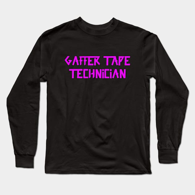 Gaffer tape technician Pink Tape Long Sleeve T-Shirt by sapphire seaside studio
